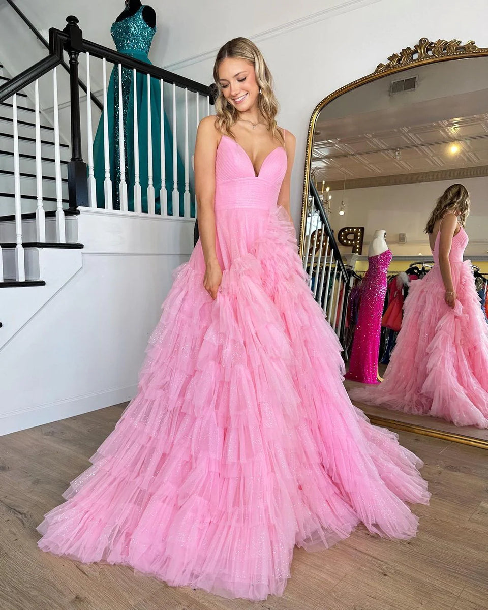 Chic Two Pieces Long Sleeve Prom Dress Blush Pink Elegant Evening