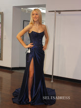 Sheath/Column V neck Sparkly Black Long Prom Dresses Hot Stones Evening Dresses SEA294|Selinadress