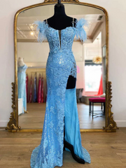 Chic Sheath/Column Black Lace Long Prom Dresses Beaded Evening Gowns Pageant Dress TKL063|Selinadress