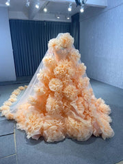Orange Ruffles Tiered Sweet 16 Ball Gowns Off the Shoulder Pagaent Dresses Quinceanera Dress 231109|Selinadress