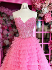 A-line Sweetheart Yellow Lace Ruffles Cheap Prom Dresses lpk903|Selinadress