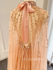 Luxury Dubai Evening Dresses Long Sleeves Beaded Wedding Party Gowns For Women ALI003|Selinadress