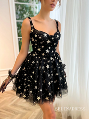 Black Homecoming Dress Short Prom Dress EWR417