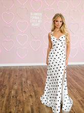 Chic Mermaid Black Polk Dot Long Prom Dresses Elegant Satin Evening Gowns SEA037|Selinadress