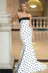 Mermaid Classic Satin Strapless Empire Formal Party Prom Dress lck019|Selinadress