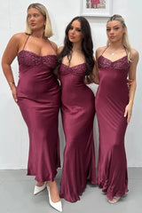 Spaghetti Straps Sequin Maxi Prom Dress with Lace-up Back lck004
