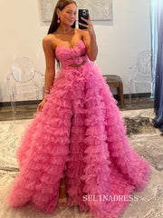 Gorgeous Ruffle Prom Dresses Strapless Quinceanera Dress lpk914|Selinadress