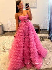 Gorgeous Ruffle Prom Dresses Strapless Ball Gown Quinceanera Dress lpk914|Selinadress