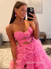 Gorgeous Ruffle Prom Dresses Strapless Quinceanera Dress lpk914|Selinadress