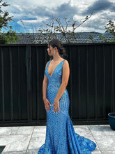 Mermaid Deep V neck Sparkly long Prom Dress Sequins Formal Dresses KPY020|Selinadress