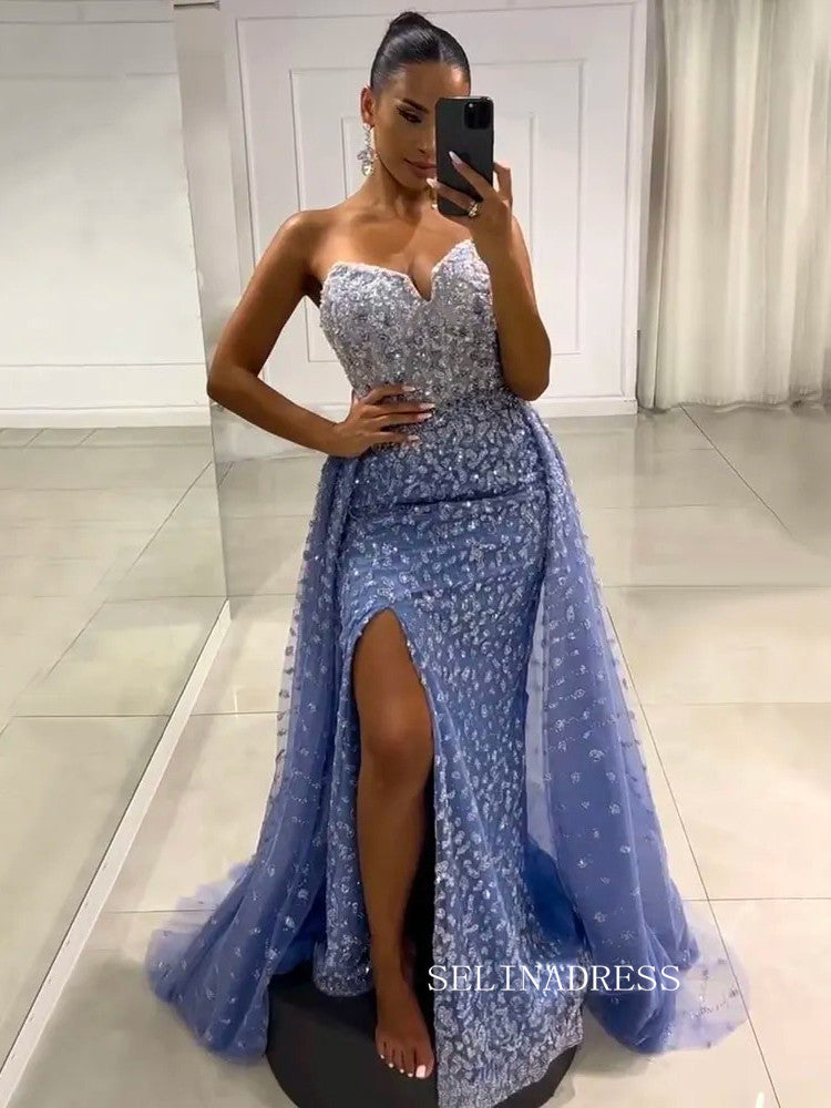 Luxury Sweetheart Beaded Prom Dress Overskirt High Quality Evening Gow –  SELINADRESS