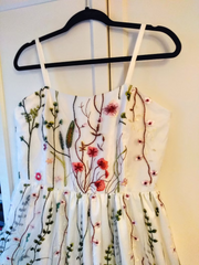 Chic A-line V neck Embroidery Long Prom Dress Beautiful Boho Formal Gowns MLH0466