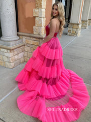 Rhinestone Embellished Fuchsia Pink Strapless Prom Dress lpk908|Selinadress