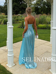 Strapless Cheap Long Prom Dress Elegant Blue Evening Dresses REN016|Selinadress