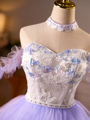Lavender Dream Tulle Skirt with Floral Embroidery Homecoming Dresses TYL061|Selinadress