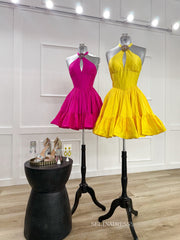 A-line Halter Short Homecoming Dresses Cute Hoco Dress #TKL618|Selinadress