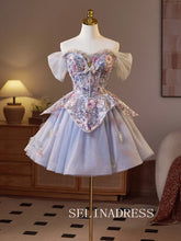 A-line Off-the-shoulder Homecoming Dress With Lace Floral Cocktail Dresses #ABC012|Selinadress