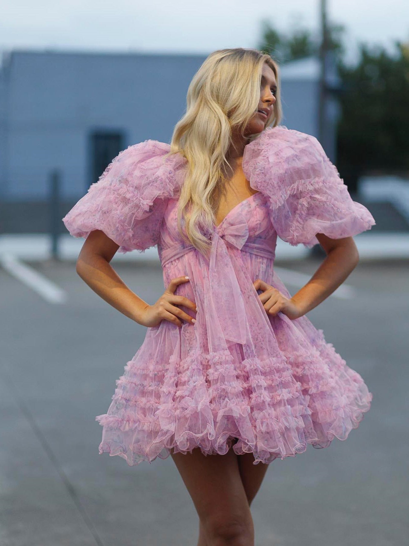 A-line Puff Sleeve Beautiful Short Prom Dress Tulle Homecoming Dress sea017|Selinadress