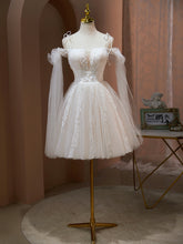 A-line Spaghetti Straps Beaded Homecoming Dress Short Graduation Dress Unique Formal Dress KTS014|Selinadress