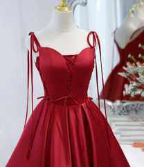 A-line Spaghetti Straps Cheap Short Prom Dress Red Homecoming Dress kts101|Selinadress