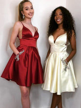 A-line Spaghetti Straps Cheap Short Prom Dress With Pocket Homecoming Dress kts100|Selinadress