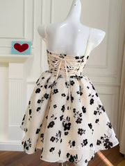 A-line Spaghetti Straps Cute Short Prom Dress Elegant Homecoming Dresses #ANN003|Selinadress