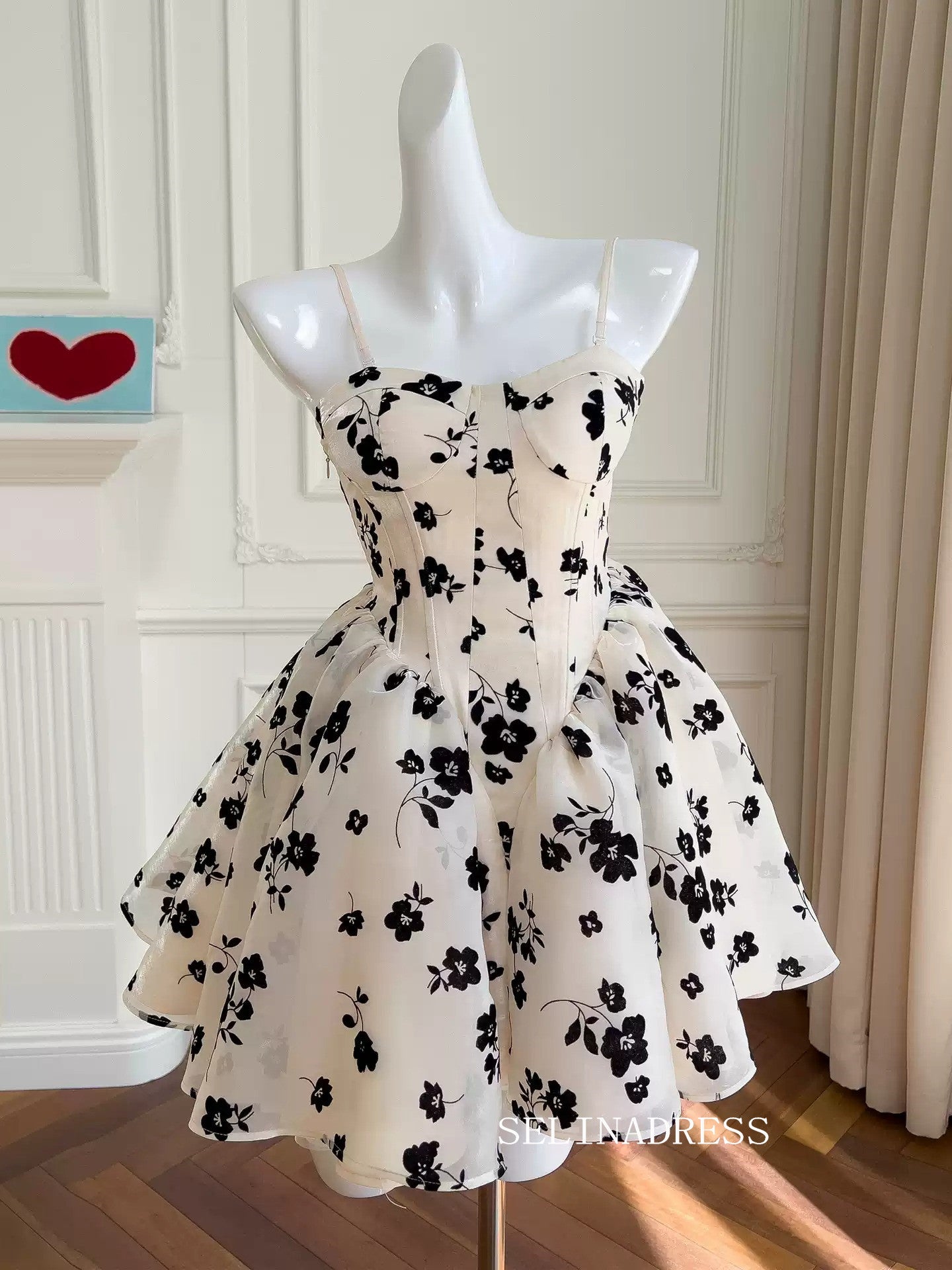 A-line Spaghetti Straps Cute Short Prom Dress Elegant Homecoming Dresses #ANN003|Selinadress