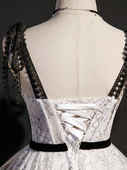 A-line Spaghetti Straps Unique White Short Prom Dress Juniors Homecoming Dresses kts016|Selinadress