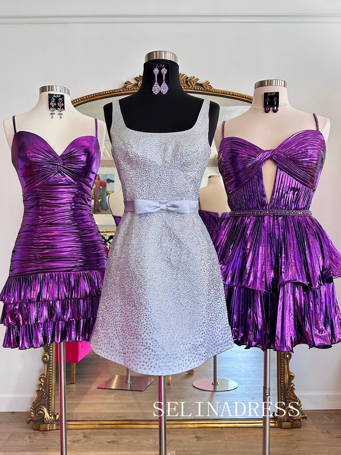 A-line Square Neck Lilac Homecoming Dresses Cocktail Dress #SEA009|Selinadress