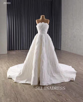 A-line Strapless White Ball Gown Wedding Dresses 251033|Selinadress
