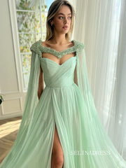 A-line Sweetheart Long Sleeve Prom Dress Gorgeous Evening Dresses SEA030|Selinadress