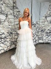 A-line Strapless White Wedding Dresses Gorgeous Frill Layered Gown SEA055|Selinadress