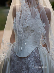 Amazing Spaghetti Straps Lace Wedding Dresses LKO005|Selinadress