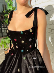 Black Homecoming Dress Short Prom Dress EWR416