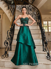 Charming A-line Sweetheart Beaded Green Long Prom Dress Evening Dress TKL721|Selinadress
