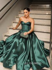 Charming A-line Sweetheart Green Long Prom Dress Evening Dress TKL720|Selinadress