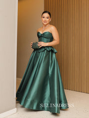 Charming A-line Sweetheart Green Long Prom Dress Evening Dress TKL720|Selinadress