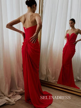 Charming Mermaid Deep V neck Red Long Prom Dress Evening Dress TKL709|Selinadress