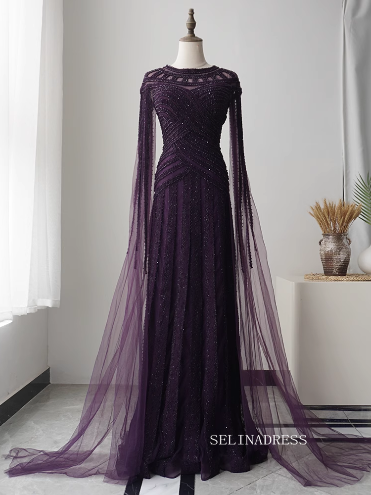 Elegant A Line Straps Burgundy Sequin Long Prom Dresses Party Dresses main image 1