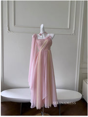 Chic A-line Obmre Pink Long Prom Dresses Chiffon Evening Dress #TK160|Selinadress