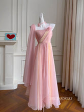 Chic A-line Obmre Pink Long Prom Dresses Chiffon Evening Dress #TK160|Selinadress