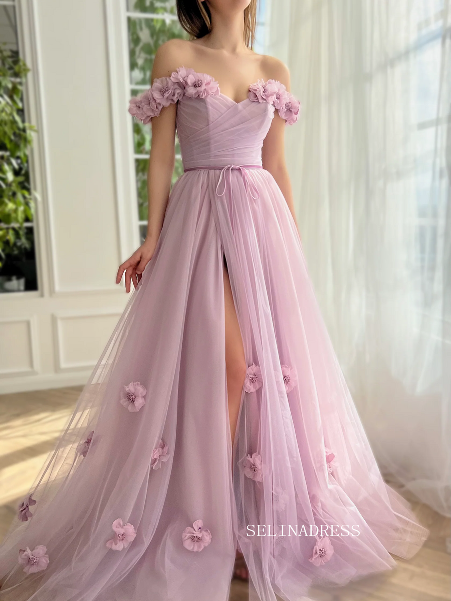 Gorgeous Off-shoulder Notched A-line Long Prom Dress Ideas, Evening Party Dresses,WGP1448 main image 0
