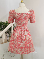 Chic A-line Square Short Mini Prom Dress With Sleeve Beautiful Homecoming Graduation Dresses KTS042|Selinadress