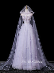 Chic A-line Sweetheart Prom Dresses WIth Flower Decorations Evening Dress CRN071|Selinadress