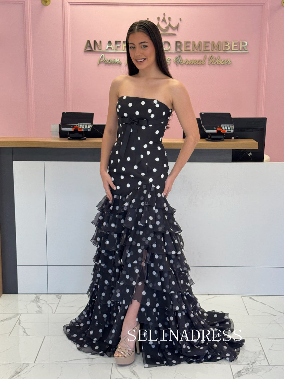 Chic Black Mermaid Long Prom Dresses Elegant Formal Evening Gowns SEA024|Selinadress