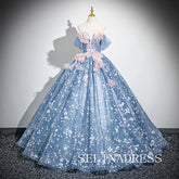 Chic Blue Off-the-shoulder Ball Gown Prom Dress Elegant Princess Dress Evening Dress #ann204|Selinadress