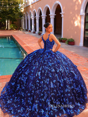 Chic Gorgeous Ball Gown Wedding Dresses 3D Floral Lace Quincedress Evening Formal Gowns LPK092|Selinadress