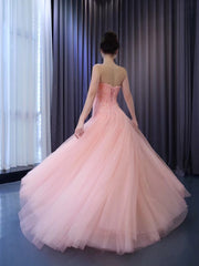 Chic Gorgeous Beaded Pink Gown Formal Gown Shiny Long Prom Dress Elegant Evening Dress #RSM222130|Selinadress