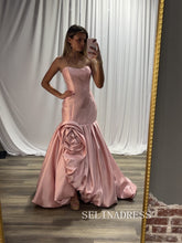 Chic Pink Mermaid Long Prom Dresses Elegant Formal Evening Gowns SEA023|Selinadress