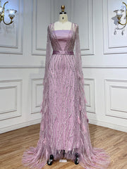 Chic Sheath/Column Luxury Beaded Long Prom Dresses Elegant Evening Dress sew03376|Selinadress